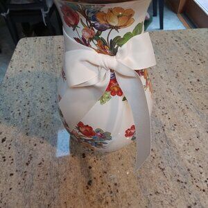 Mackenzie Childs Flower Market Vase with Ribbon